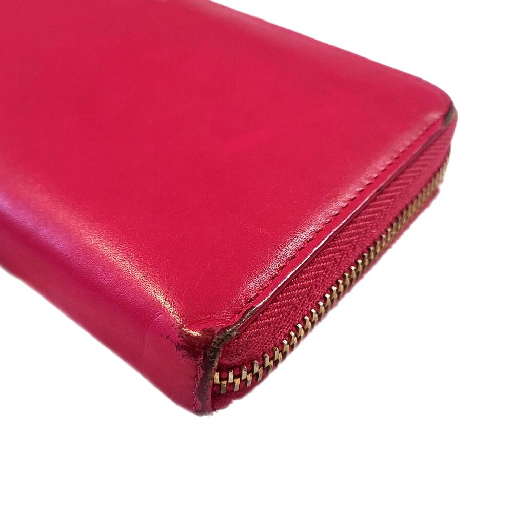 Saint Laurent (Authentic) Electric Pink Leather & Gold Zippy Long Wallet, VGUC - Picture 4 of 10